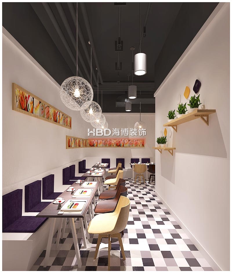 挪威三文魚餐廳裝修 就餐區(qū)設(shè)計(jì)