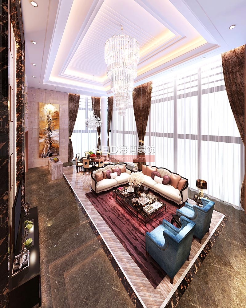 花都九龍湖山頂別墅裝修—客廳.jpg 花都九龍湖山頂別墅裝修—客廳.jpg