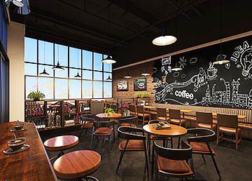 東岳大廈咖啡廳裝修設(shè)計(jì)