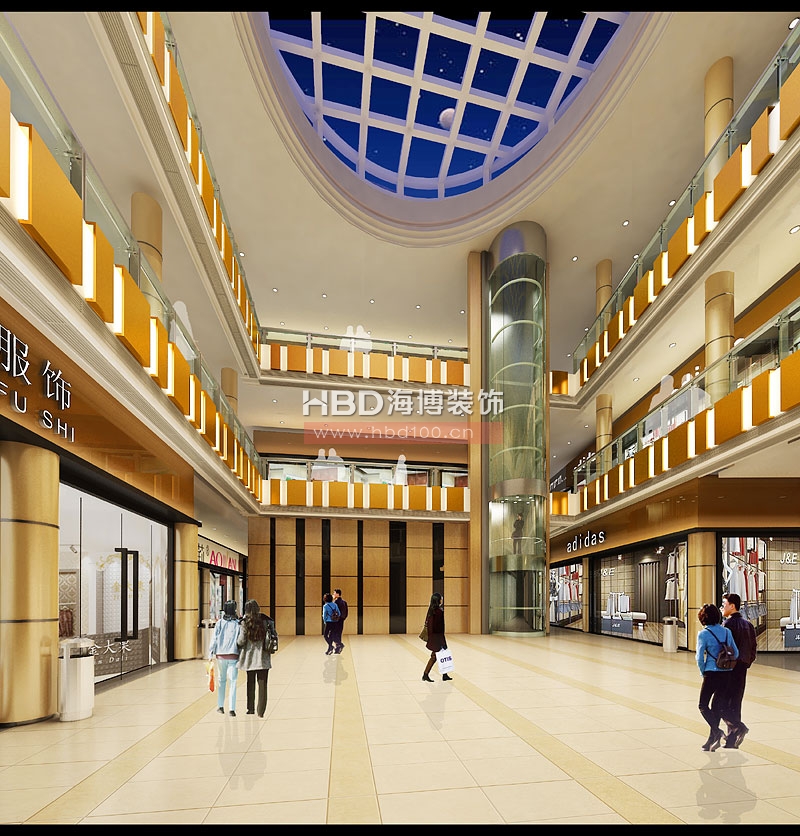 商場裝修設(shè)計,商場大堂設(shè)計效果圖,海博裝飾.jpg